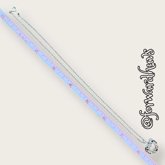 Bundle Sale 3 for $15 | Silver-Tone Rhinestone Heart Necklace - Picture 6 of 9